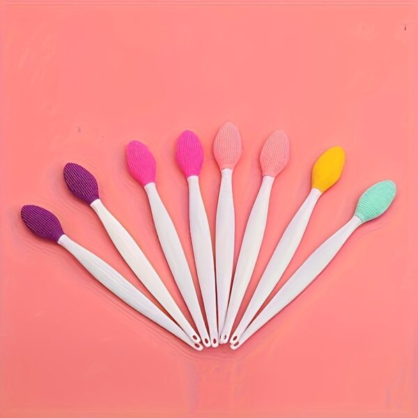 1pc Pink Silicone Nose Brush - Dual-Sided Soft Exfoliating & Massaging Facial Cleaner, Blackhead Removal Tool for Smooth Skin, Formaldehyde-Free, Ideal for Men & Women's Home Care - Image 8