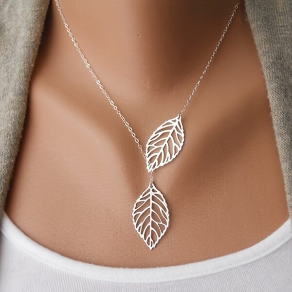 Monochrome Circle With Rod Y-Necklace Alloy Neck Jewelry Simple Style Clavicle Necklace For Women - Image 4