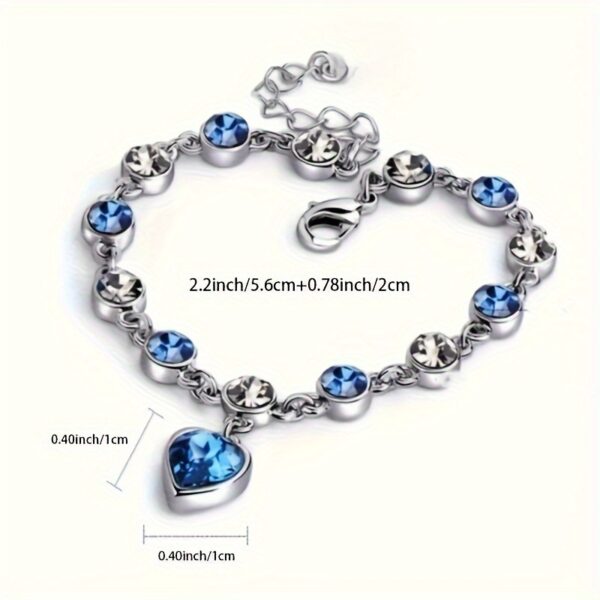 Stunning Heart Of Ocean Rhinestone Bracelet For Girls- Trendy And Elegant Jewelry, Ideal choice for Gifts - Image 5