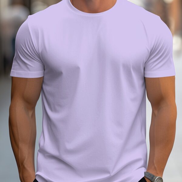 Solid Color Men's Round Neck Short Sleeve Tee Fashion Regular Fit T-Shirt Top For Spring Summer Holiday - Image 21