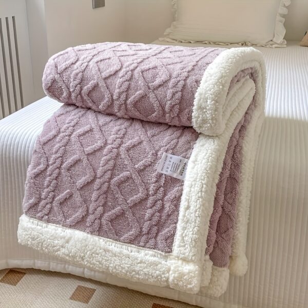 1pc Double-Sided Fleece Bed Blanket, Autumn And Winter Thickened Sofa Blanket, Air Conditioning Blanket, Suitable For All Seasons, Christmas present - Image 22