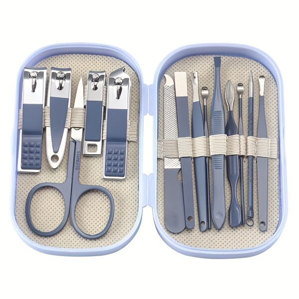 A Set Of 14pcs Stainless Steel Manicure And Pedicure Tools, Featuring Modern Style Concave Edge Nail Clippers And Grooming Tools, Including A Portable Storage Box - A Unisex Odorless Nail Care Kit - Image 10