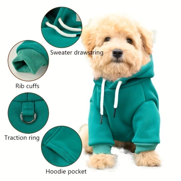 New Dog Hoodie, Pet Sweatshirt With Pocket In The Back, For Small Dogs - Image 2