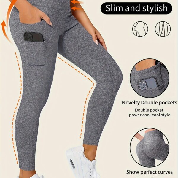 Seamless High-Waist Leggings With Pockets - Super Stretchy Blend For Comfortable Fit - Image 14