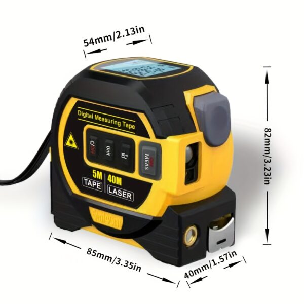 MIGPRC High-Precision Laser Rangefinder & Steel Tape Measure - Non-Waterproof, Alkaline Battery Powered - Image 4