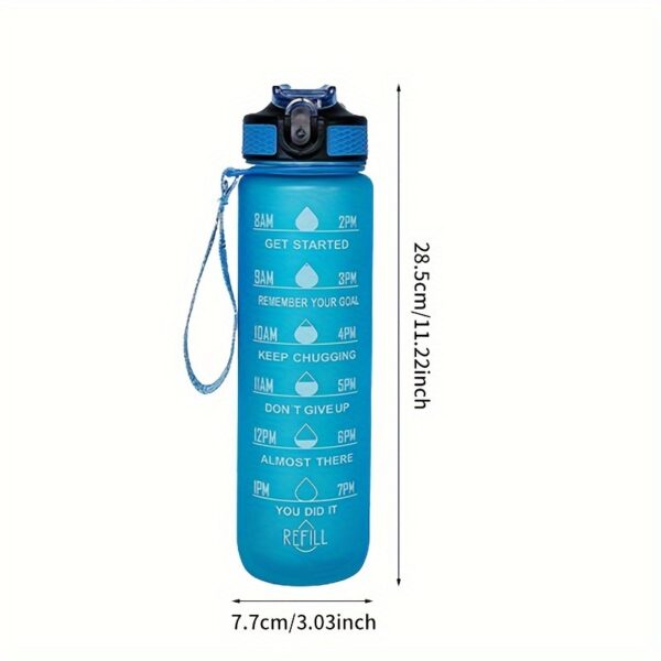 1pc 1000ml/33.81oz Gradient Color Water Bottle With Time Marker, Leakproof Flip Top Straw Drinking Cup, With Carrying Strap, Suitable For Fitness, Yoga, Hiking, Sports - Image 16