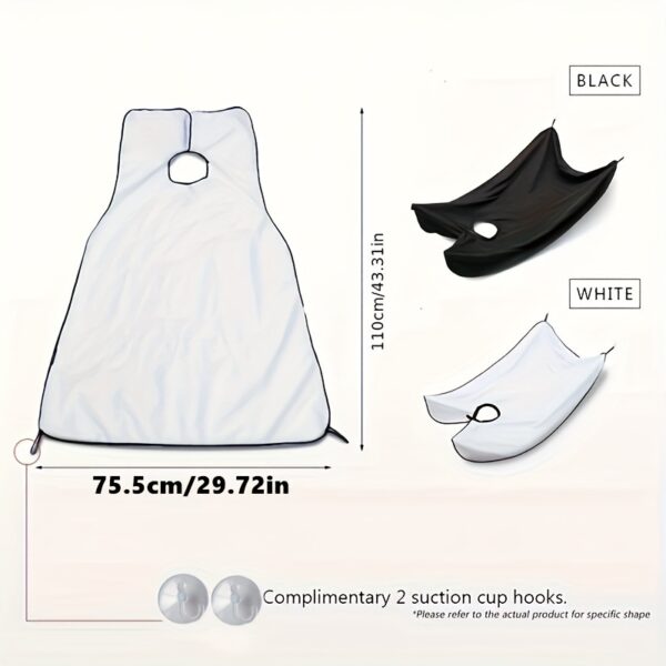 1pc Men's Home Beard Scraping Extra Wide Tie, Suction Cup Shape Shaving Bib, Ideal choice for Gifts - Image 3