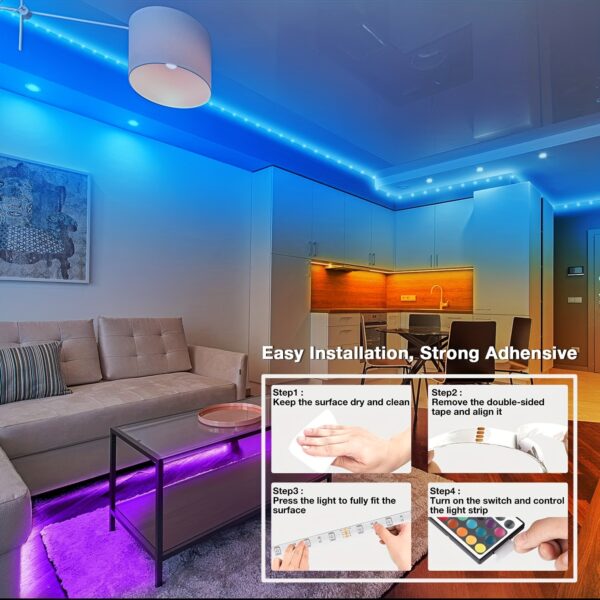 Wireless Infrared Remote Control RGB LED Strip Lights Flexible Ribbon Lamp Decor for Living Room Atmosphere Lighting Decoration String - Image 9