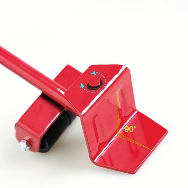 Set Of 5, Furniture Lifter, 9.91cm X 7.8cm Furniture Slides Kit, Furniture Move Roller Tools, 360 Degree Rotatable Pads, Easily Redesign And Rearrange Living Space Sofa Easy, Plastic And Carbon Steel - Image 3
