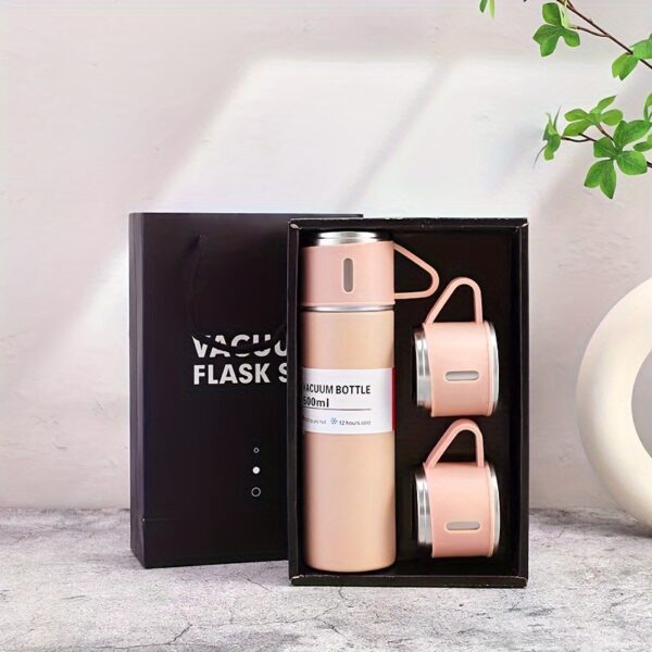1set Thermal Mug 500ml/16.9oz, Stainless Steel Vacuum Insulated Bottle With Cup For Coffee Hot Drink And Cold Drink, Water Flask Back To School Supplies - Image 5