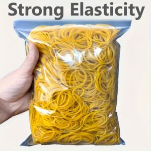 Strong Elasticity 100/300/666pcs Yellow Multi-Purpose Rubber Bands, Diameter 38mm Bubber Ring, Elastic Bands, Durable Natural Rubber for Office, School & Home Use