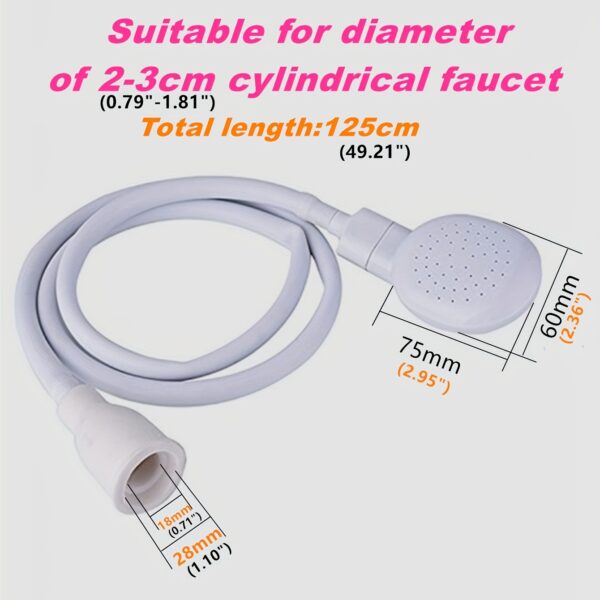 1pc Faucet Washing Hair Shower Pet Cat Dog Bath Faucet Sprayer, Multi-purpose Faucet, Shower Spray Head Convenient Easy Installation - Image 6