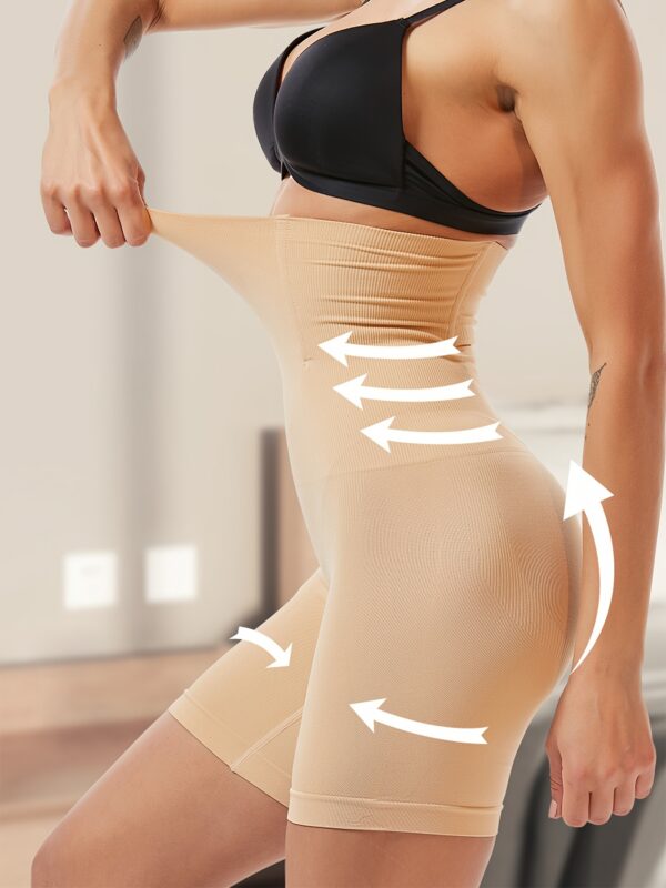 Solid Seamless High Waist Shaping Shorts, Tummy Control Compression Shorts To Lift & Shape Buttocks, Women's Underwear & Shapewear - Image 4