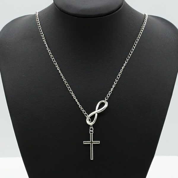 Minimalist Style Women's Necklace Lucky Infinity Cross Pendant Necklace Party Gift - Image 3