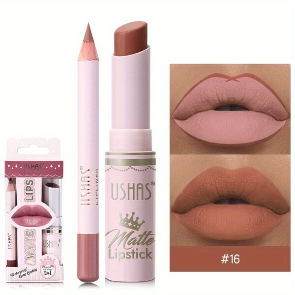 Golden Box Matte Lipstick + Lip Liner Lasting Waterproof Nude Lipstick 24 Hour Waterproof Velvet Nonstick Cup Lipgloss Lip Stain Pigmented Lip Makeup Valentine's Day Gifts - Image 37