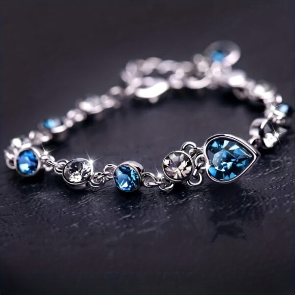 Stunning Heart Of Ocean Rhinestone Bracelet For Girls- Trendy And Elegant Jewelry, Ideal choice for Gifts - Image 2