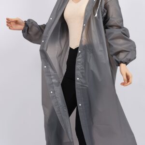 1 Piece of Premium Gray Adult Rain Jacket - Windproof, Waterproof, and Breathable Full Body All-in-One Raincoat with Adjustable Belt and Hood - Ideal for Travel, Outdoor Cycling, Hiking, and Portable Use