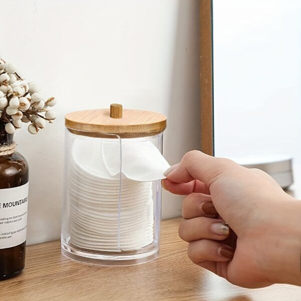 1/2/3pcs Clear Acrylic Makeup Organizer With Cotton Pad Swab Holder And Makeup Pads Jar - Efficient Cosmetic Storage Box For Makeup And Skincare Products