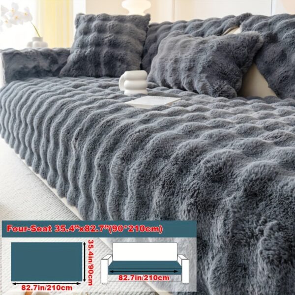 [Thick Plush Rabbit Fur Sofa Cover] Luxurious Faux Rabbit Fur Sofa Cover - Soft, Thick Plush Slipcover for Cozy Winter Warmth - Pet-Friendly, Machine Washable - Fits Single to Four-Seater Sofas - Perfect for Living Room, Bedroom, Office Decor - Image 20