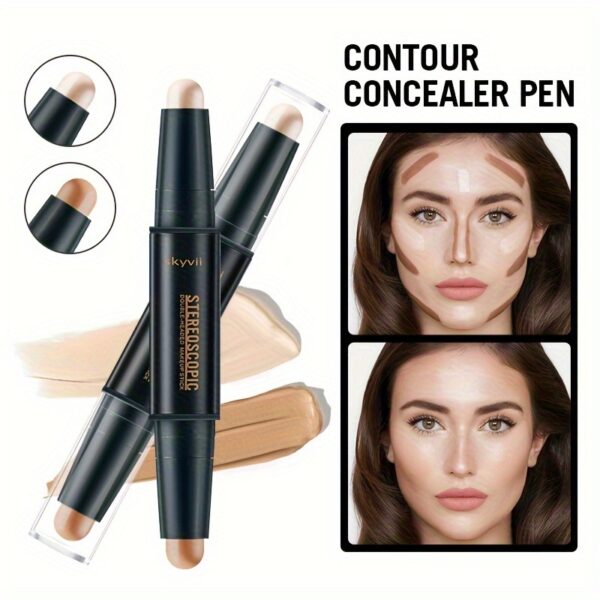 Contouring Stick Dual-Headed Concealer Highlighter Three-Dimensional Nose Shadow V-Face High Nose - Image 3