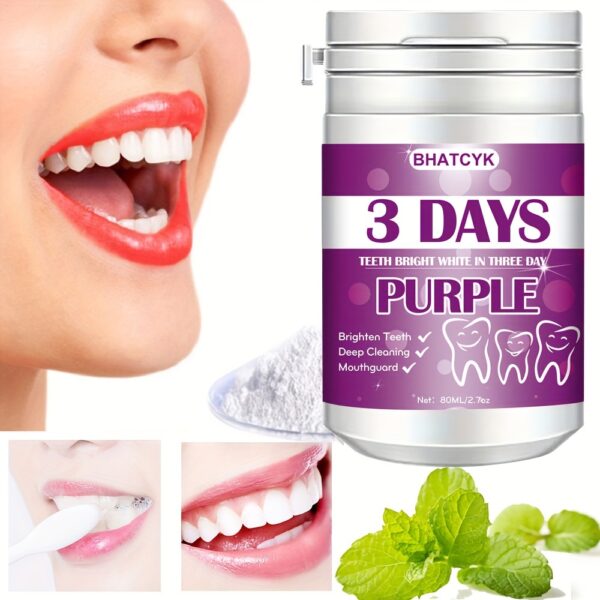 1pc Purple Teeth cleaning Powder, Teeth Polishing Tooth Deep CleaningPowder, Tooth Cleaning Powder For Daily Life - Image 3