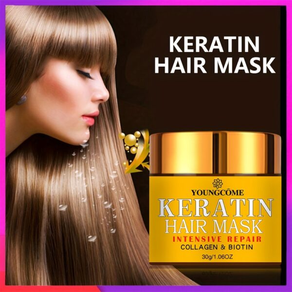 30g Keratin Hair Mask, Strengthens Hair, Deep Smoothing Conditioner, Professional Keratin Hair Care  Cream - Image 2