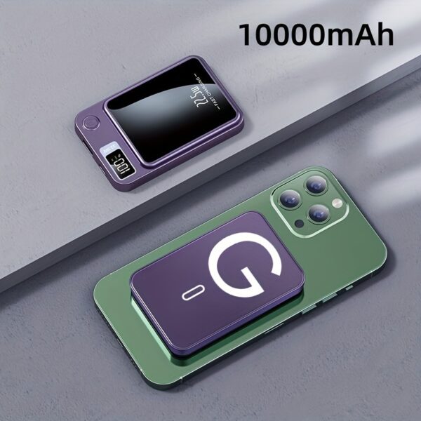 New 5000/10000mAh Magnetic Wireless Power Bank 22.5W/PD20W Suitable for Apple 15pro/14max/13/12 Android Mobile Phones USB/Type-C Portable Charger with LED Power Display Outdoor Travel Emergency Backup Power Bank - Image 13