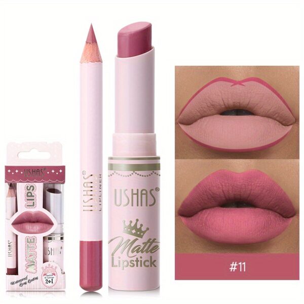 Golden Box Matte Lipstick + Lip Liner Lasting Waterproof Nude Lipstick 24 Hour Waterproof Velvet Nonstick Cup Lipgloss Lip Stain Pigmented Lip Makeup Valentine's Day Gifts - Image 32