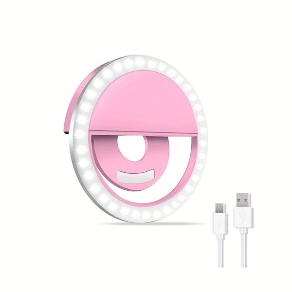 Good quality LED Selfie Ring Light Battery Rechargeable Ring Lamp for Smart Phone Computer Makeup warm white light - Image 8