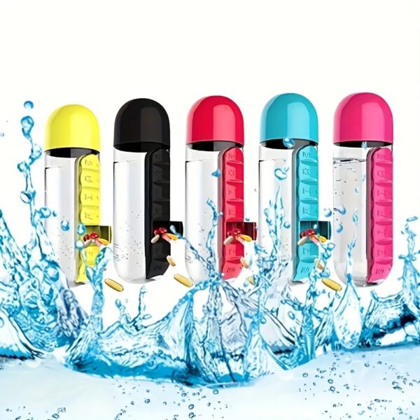 Creative Two-in-one Medicine Box Water Cup Seven-day Divided Outdoor Portable Water Bottle One-week Medicine Box Cup - Image 4