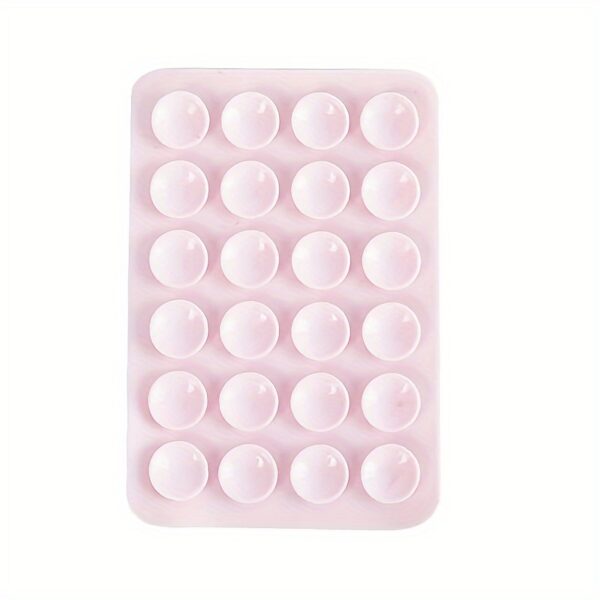 Adhesive Silicone Mobile Phone Holder with Suction Cup, Adhesive Silicone Hands-free Mirror Shower Phone Mount for Selfies and Videos (2 Colors Available) - Image 3