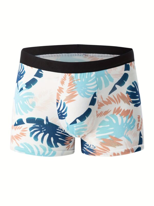4pcs Flower Pattern Men's Underwear Boxers, Casual Boxer Briefs Shorts, Breathable Comfy Stretchy Boxer Sports Shorts - Image 10