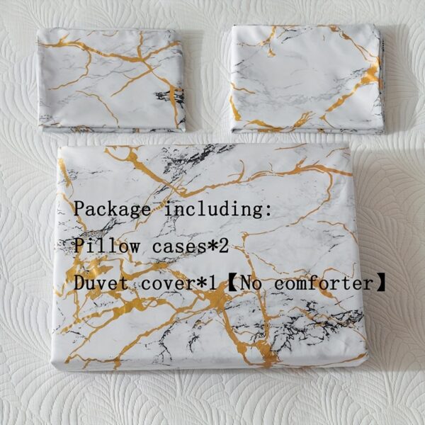 3pcs Classic Hot Stamping Texture Quilt Cover Set - Image 12