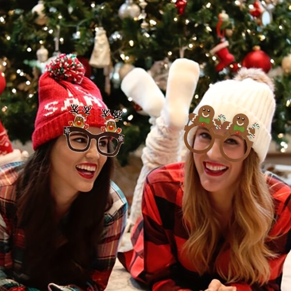 9 Pairs Santa Claus Christmas Tree Elk Paper Glasses, Frame Christmas Glasses, Photo Props, Christmas Decoration - Image 4