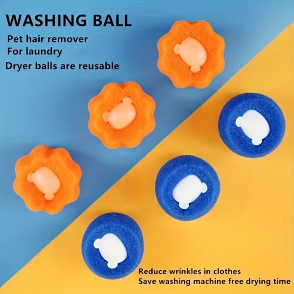 3/6pcs Pet Hair Remover for Washing Machine, Reusable Dryer Balls, Reduce Wrinkles, Save Free Washing Machine Drying Time - Image 3