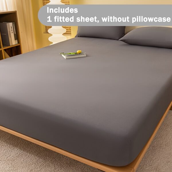 1pc Soft Fitted Sheet, Comfortable and Multifunctional Mattress Protector, Suitable for Bedroom, Guest Room, Apartment, School, Four Seasons Bedding - Image 3