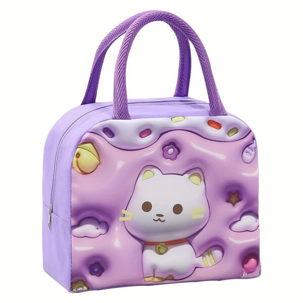 1pc Girl's New Large-capacity Lunch Bag, 3D Pattern Cartoon Lunch Box Bag For Taking Out, Ideal choice for Gifts - Image 8