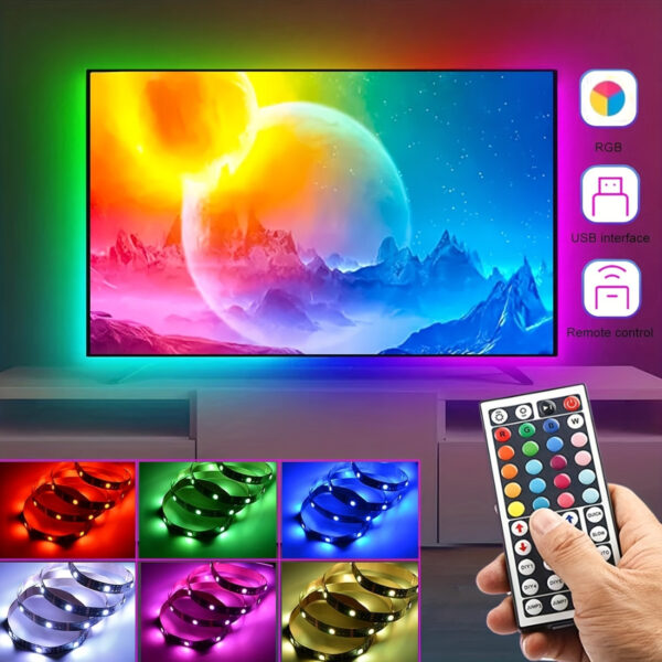 Wireless Infrared Remote Control RGB LED Strip Lights Flexible Ribbon Lamp Decor for Living Room Atmosphere Lighting Decoration String - Image 7