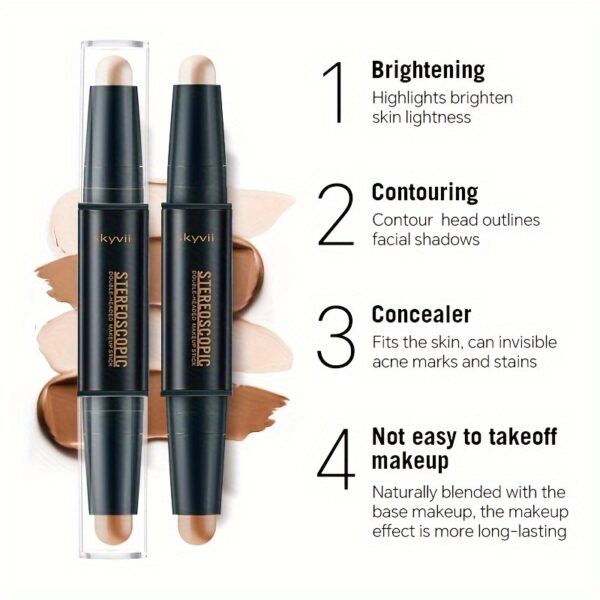 Contouring Stick Dual-Headed Concealer Highlighter Three-Dimensional Nose Shadow V-Face High Nose - Image 2