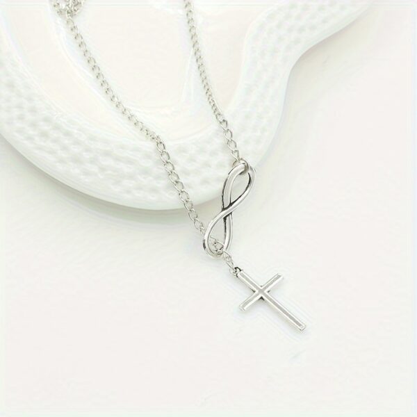 Minimalist Style Women's Necklace Lucky Infinity Cross Pendant Necklace Party Gift - Image 4