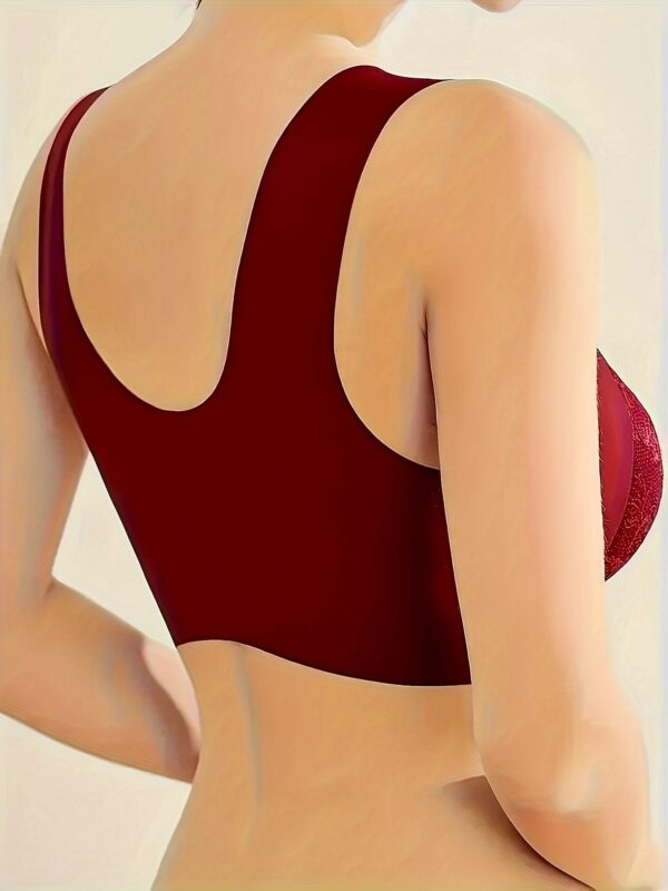 Women'S Elegant Lace Push Up Bra, Sexy Wireless Polyester Knit Fabric with Non-Removable Padding, Seamless Back Design, 90% Polyester 10% Elastane, 170gsm - Adult Lingerie - Image 6