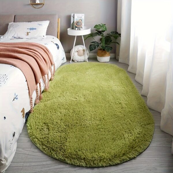 Soft Polyester Plush Oval Area Rug for Bedroom and Living Room - Hand Washable, Perfect for Coffee Table and Doorway Decor - Image 14