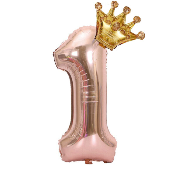 Gorgeous Rose Golden Number Crown Balloon - Perfect for Birthday, Wedding & Aesthetic Room Decorations! - Image 2