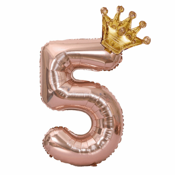 Gorgeous Rose Golden Number Crown Balloon - Perfect for Birthday, Wedding & Aesthetic Room Decorations! - Image 4