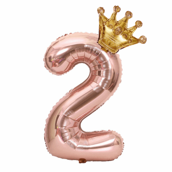 Gorgeous Rose Golden Number Crown Balloon - Perfect for Birthday, Wedding & Aesthetic Room Decorations! - Image 7