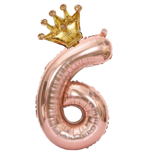Gorgeous Rose Golden Number Crown Balloon - Perfect for Birthday, Wedding & Aesthetic Room Decorations! - Image 10