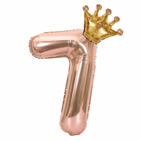 Gorgeous Rose Golden Number Crown Balloon - Perfect for Birthday, Wedding & Aesthetic Room Decorations! - Image 11