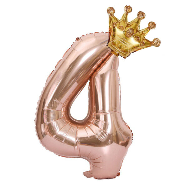 Gorgeous Rose Golden Number Crown Balloon - Perfect for Birthday, Wedding & Aesthetic Room Decorations! - Image 9