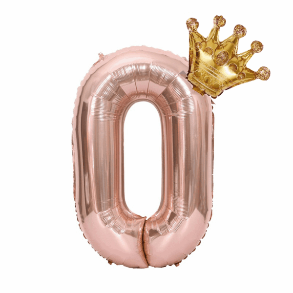 Gorgeous Rose Golden Number Crown Balloon - Perfect for Birthday, Wedding & Aesthetic Room Decorations! - Image 15