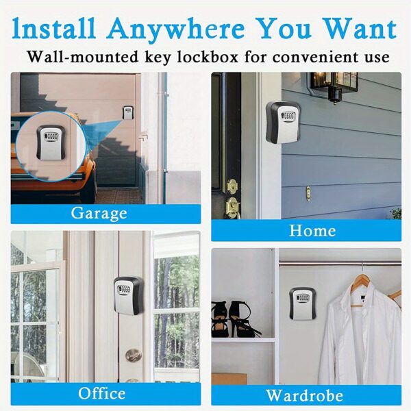 Waterproof Key Lock Box For Outside - Portable Combination Lockbox For House Keys And Car Key - Realtor Security Lock Box With Code - Master Key Lock Box For Door Handle - Securely Hide Your Keys - Image 4